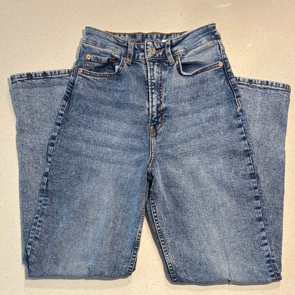 Divided by H&M Women's Blue High Rise Straight Denim Jeans